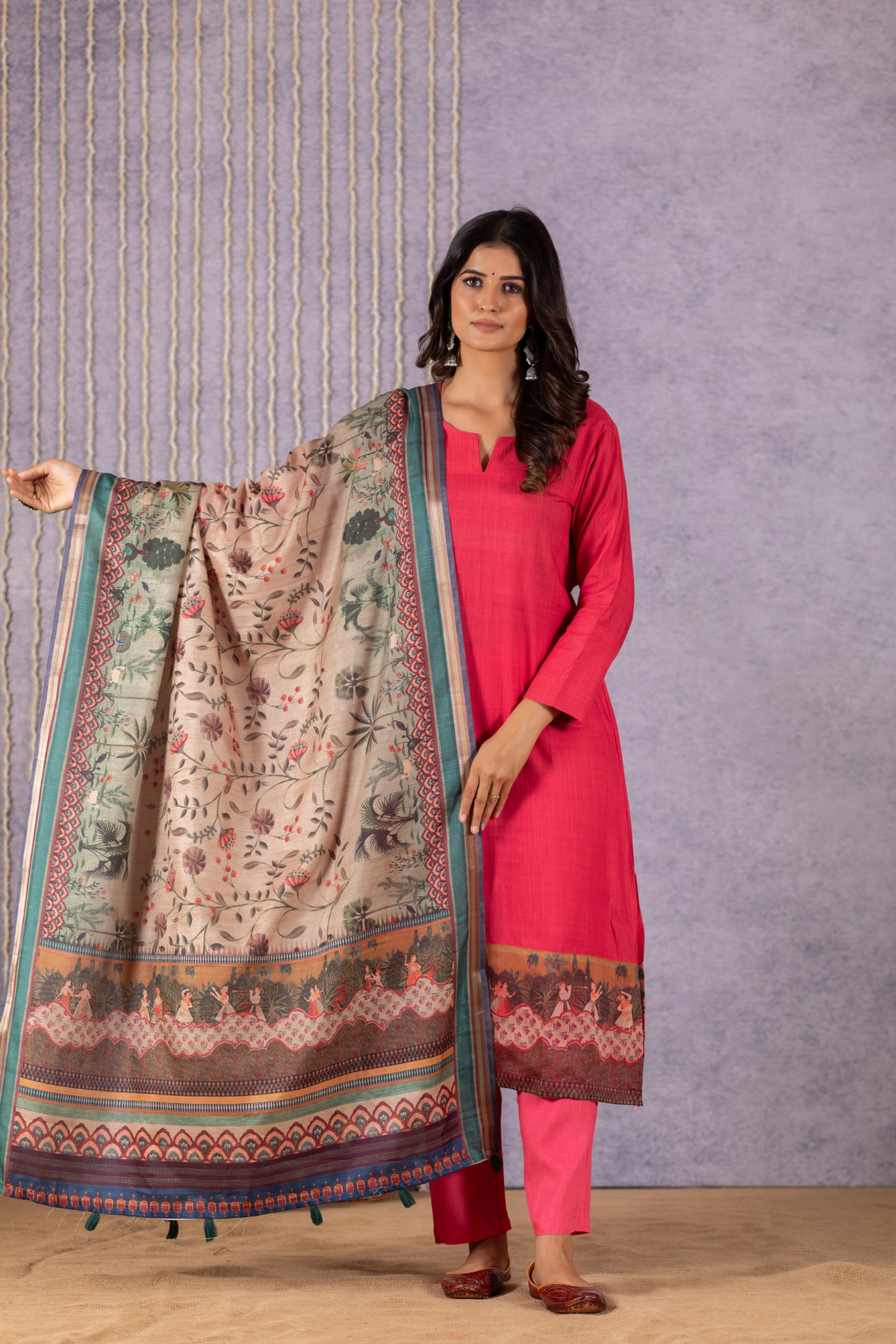 Bhumi Mughal Dreams in Pretty Pink Pleats-Suit Set-Ekana Label