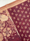 Phool Maroon Saree-Saree-Ekana Label