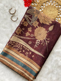 Phool Maroon Saree-Saree-Ekana Label