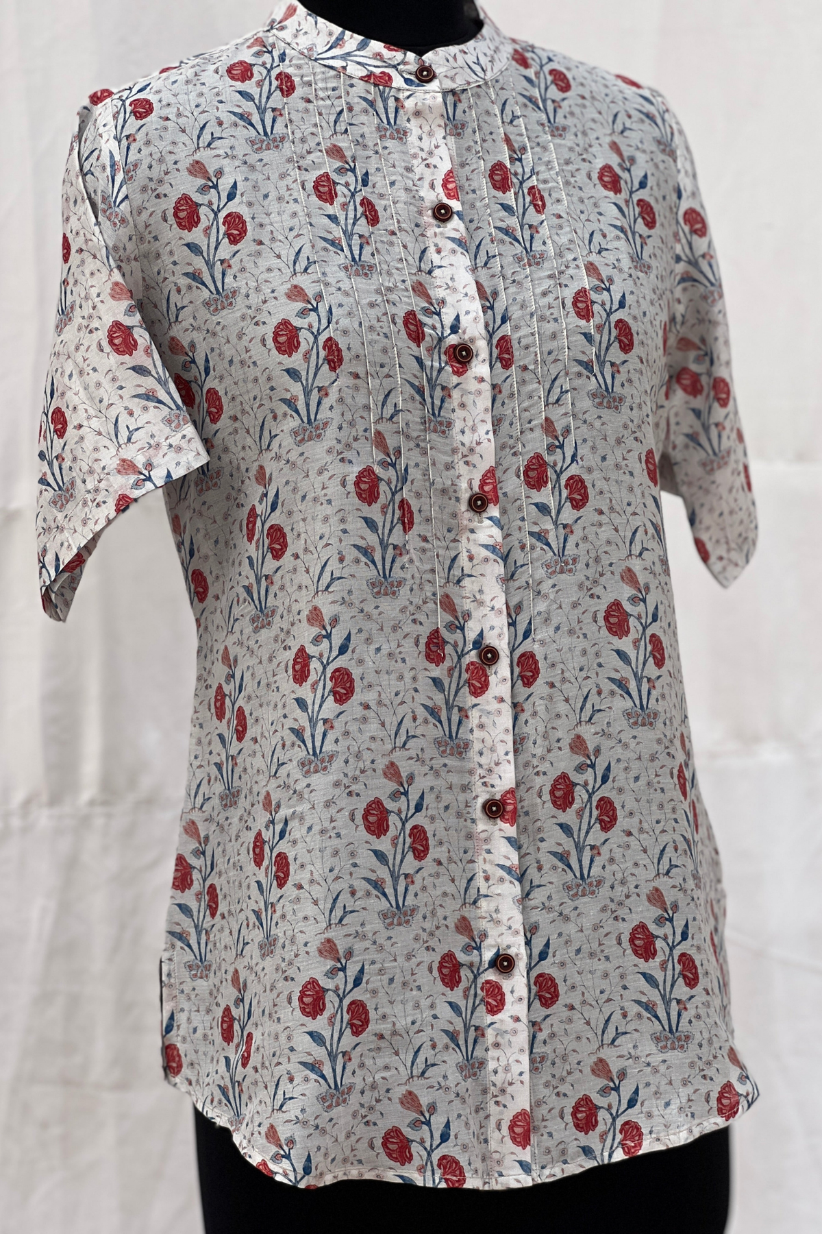 White Mughal Flower Shirt-shirts-Ekana Label