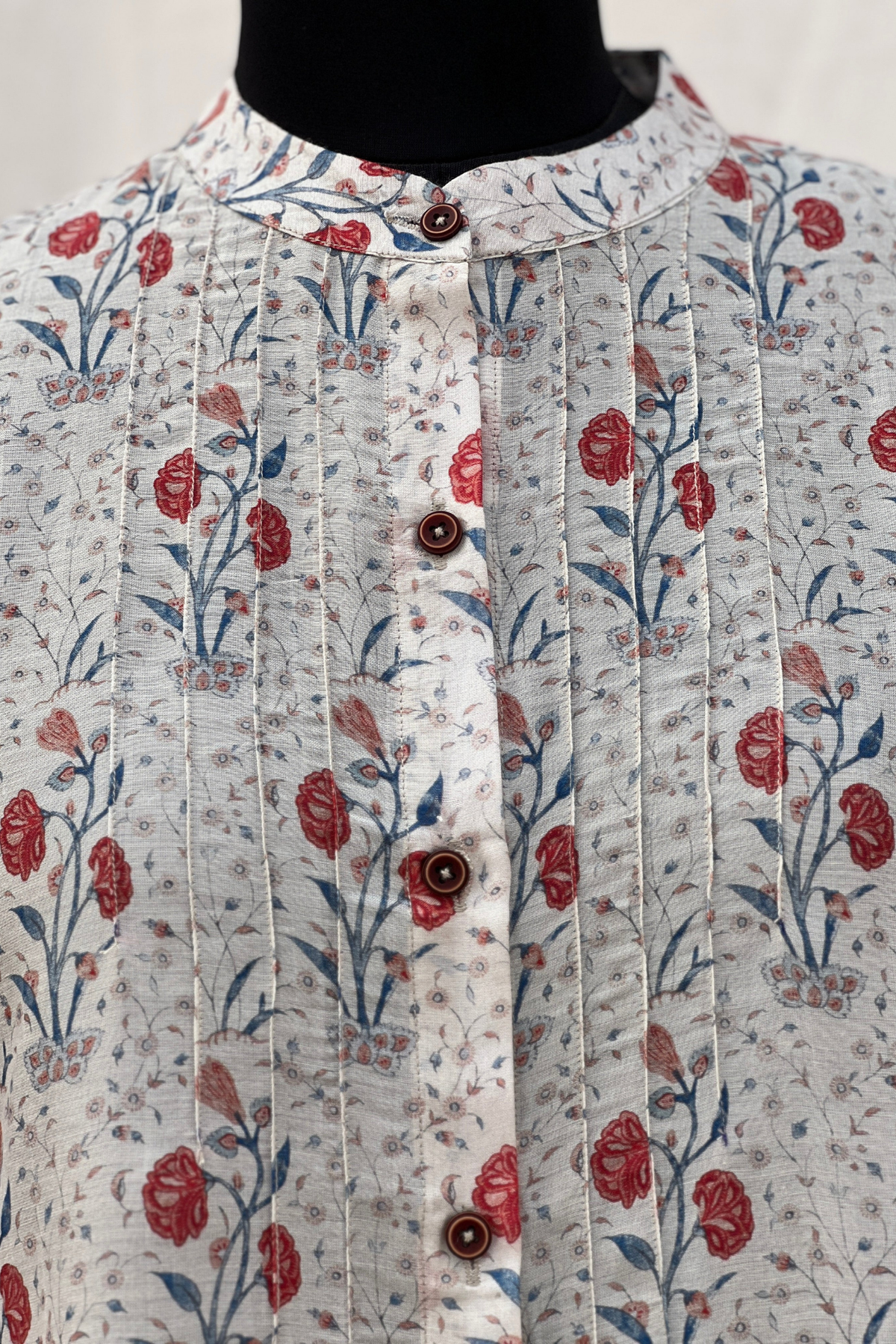 White Mughal Flower Shirt-shirts-Ekana Label