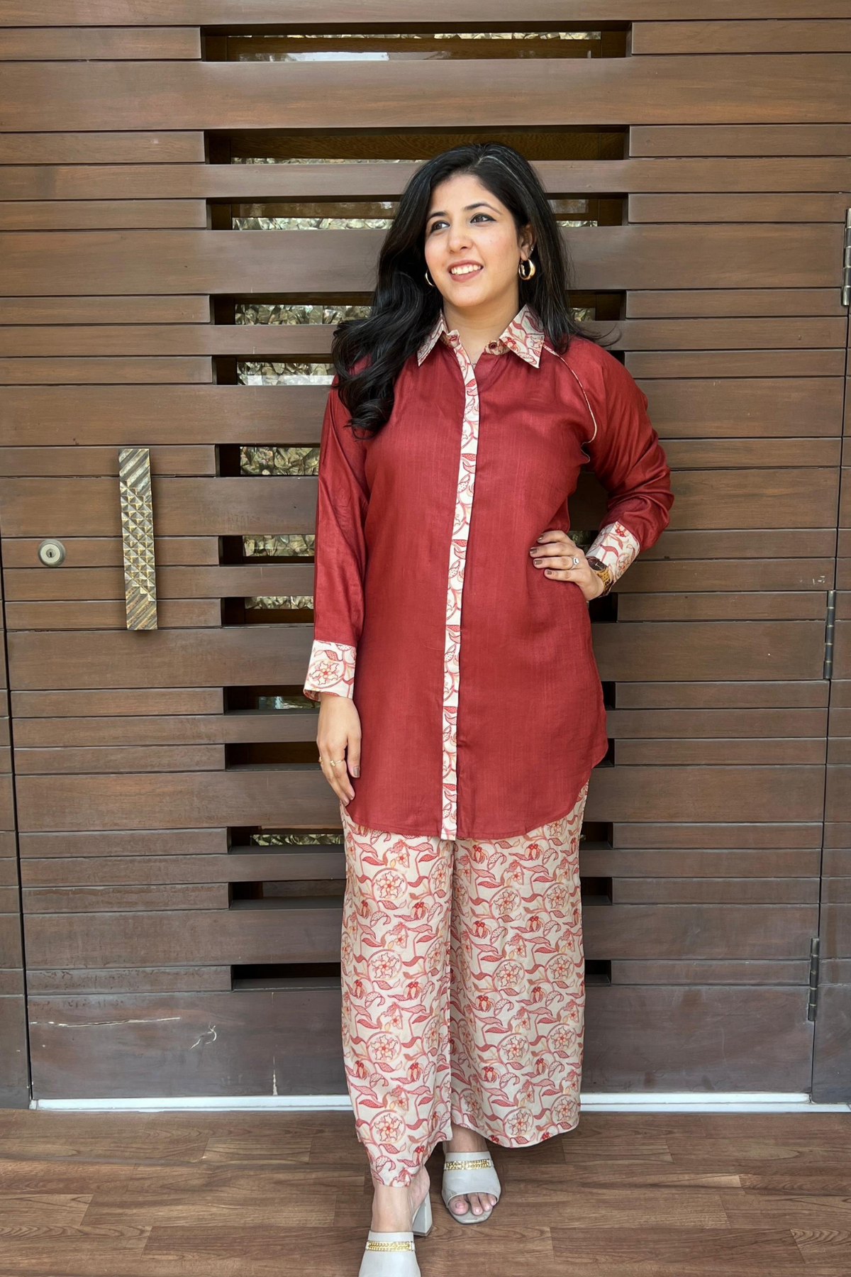 Berry Bloom Kalamkari Set-Co-ord Set-Ekana Label