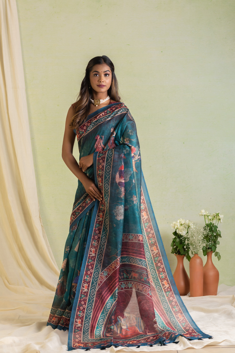 Yogeeta Floral Mughal Saree-Saree-Ekana Label