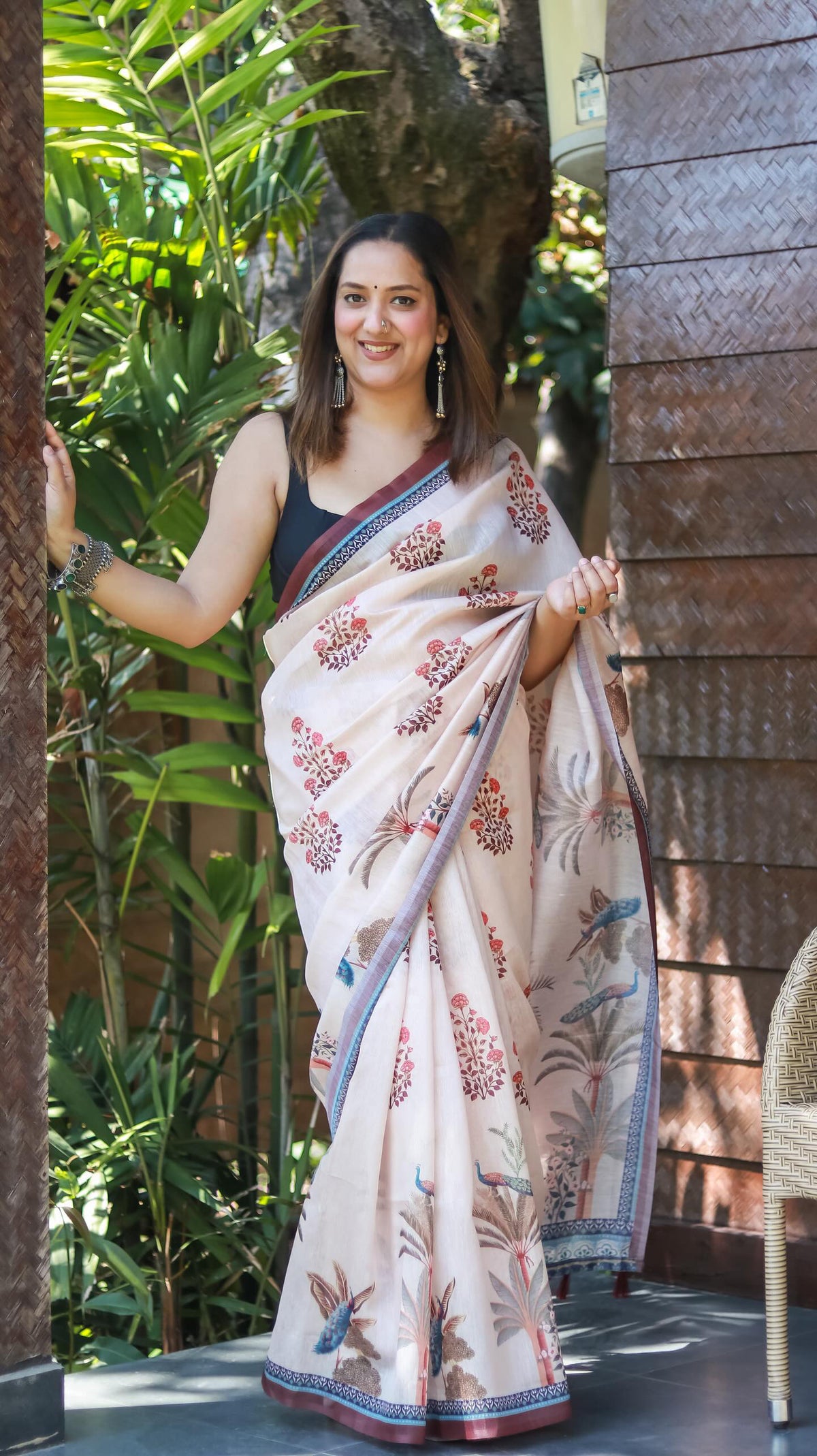 Ratna Pichwai Mayur Saree-Saree-Ekana Label