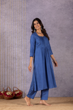 Sia Front-Pleat Blue Bliss with Phad Suit Set