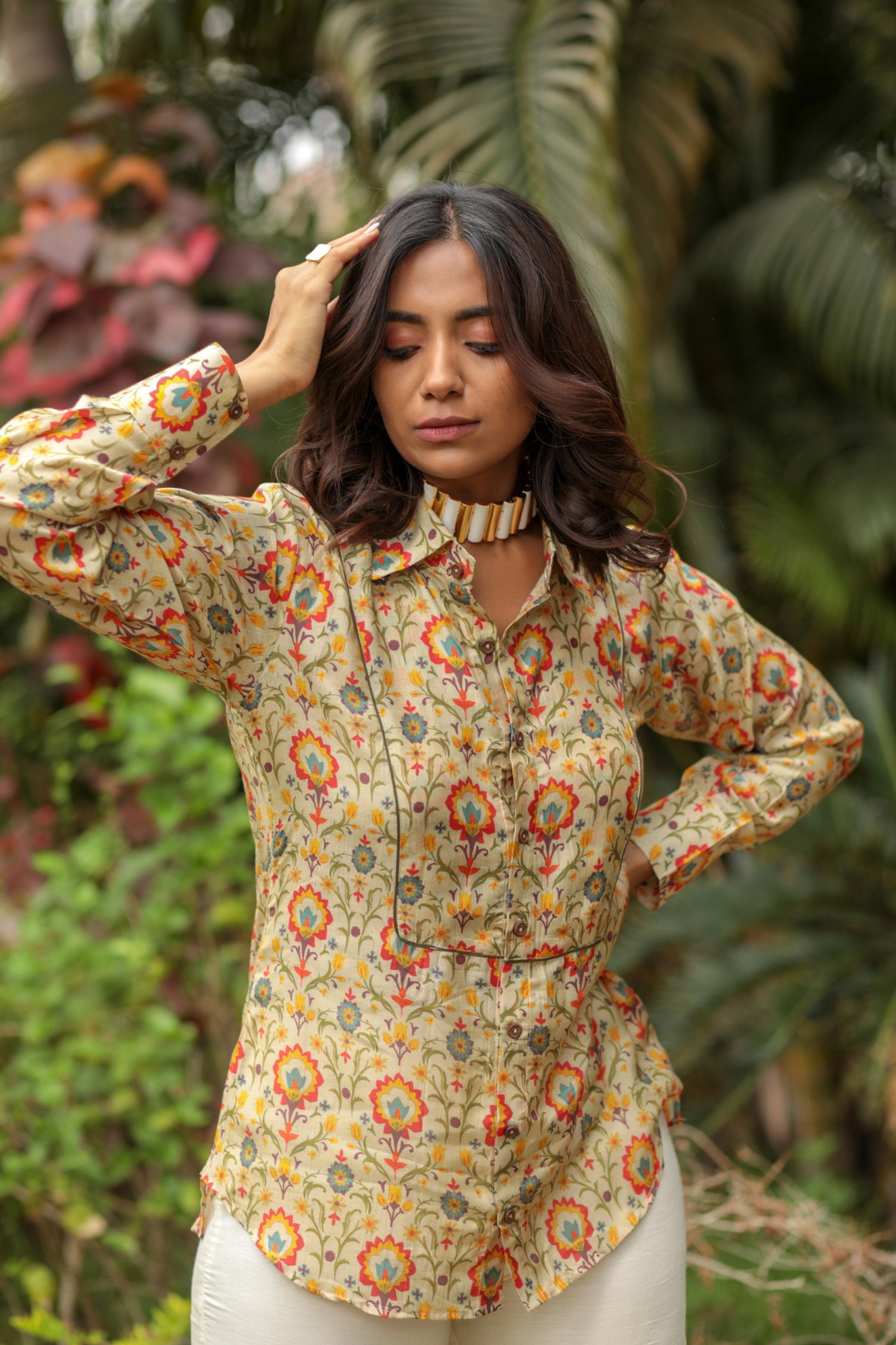 Teressa Botanic Blossom Shirt-shirts-Ekana Label