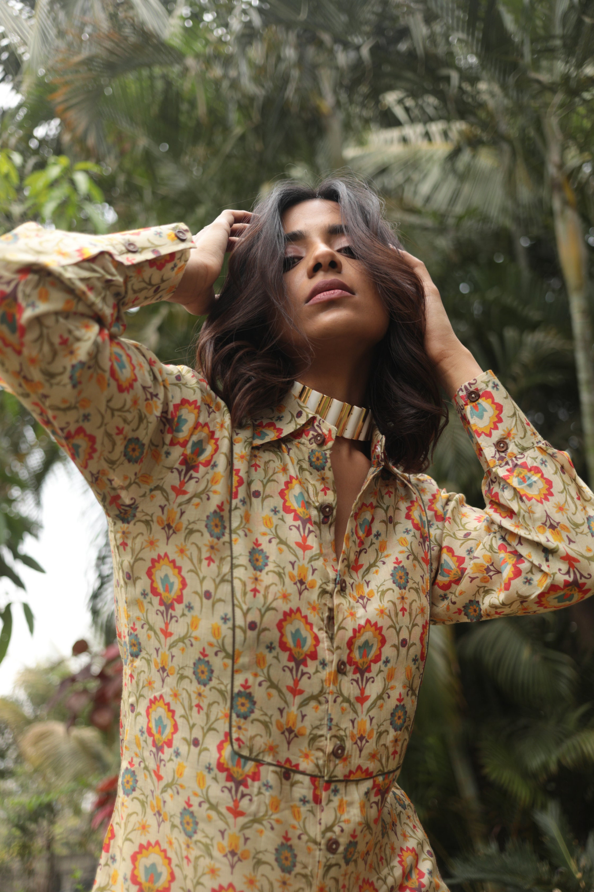 Teressa Botanic Blossom Shirt-shirts-Ekana Label