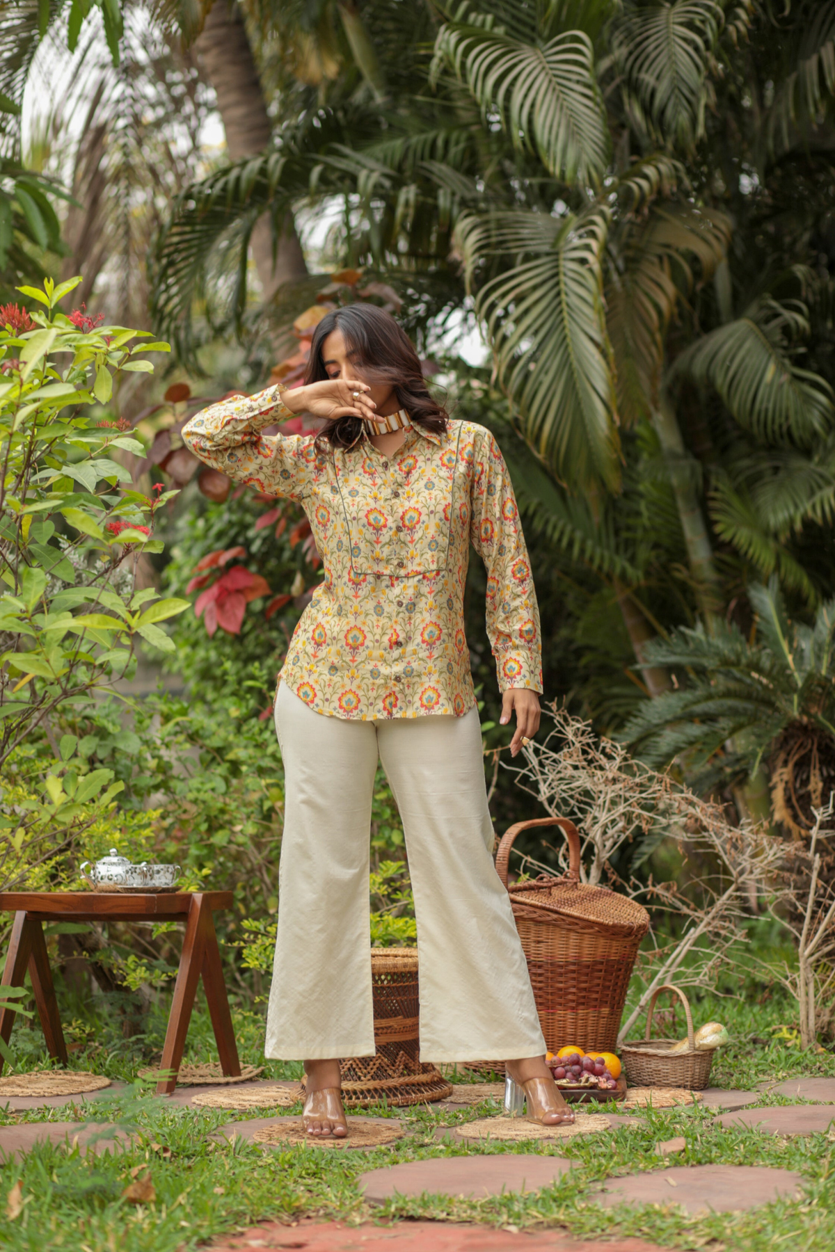 Teressa Botanic Blossom Shirt-shirts-Ekana Label