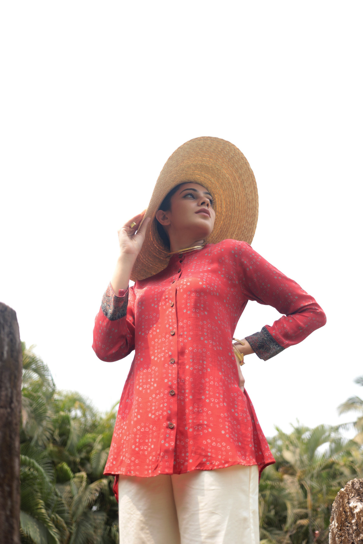 Bandhej Back Pattern Shirt-shirts-Ekana Label