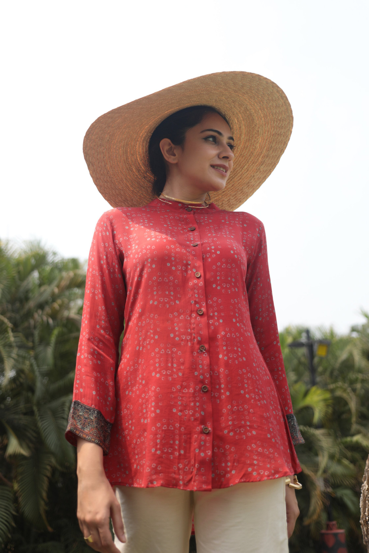 Bandhej Back Pattern Shirt-shirts-Ekana Label