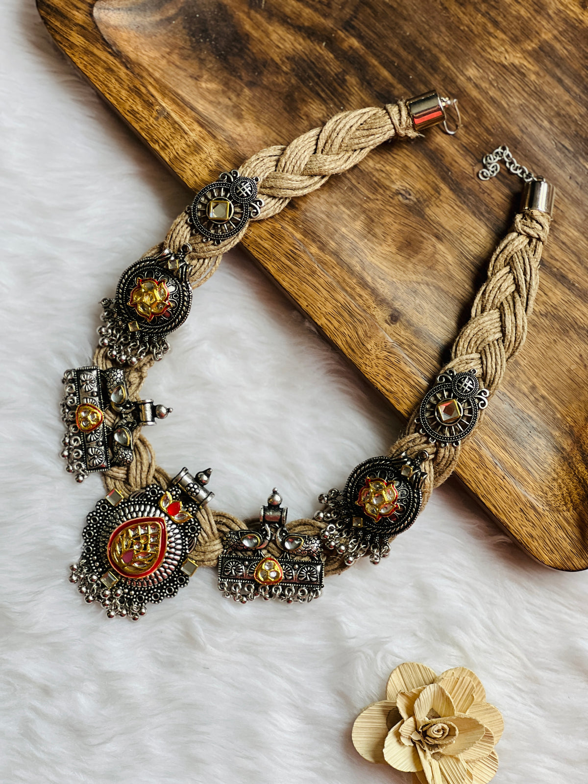 Rustic Elegance Jute Necklace-jewellery-Ekana Label