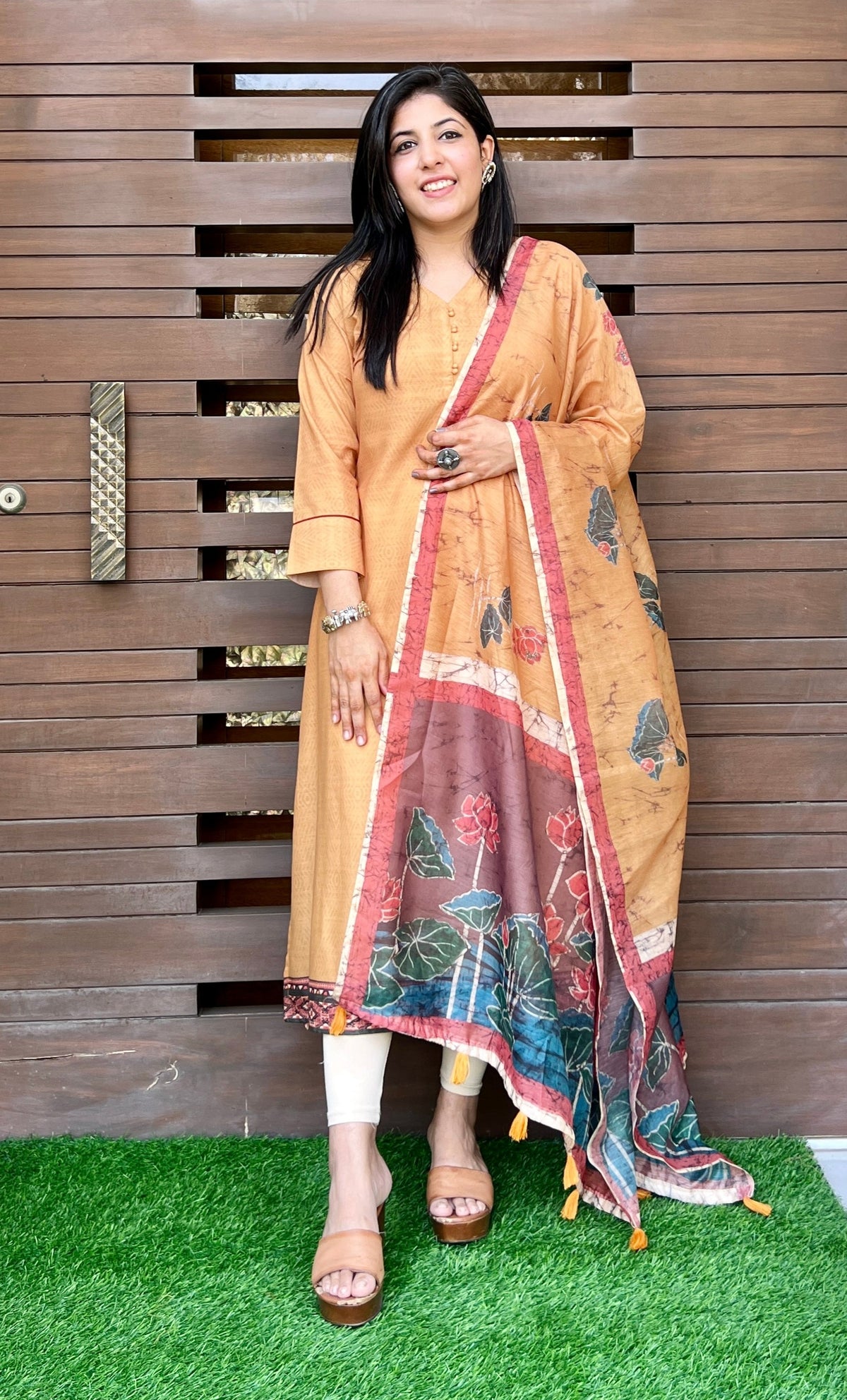 Tara Yellow Kurta With Dupatta-Kurta with dupatta-Ekana Label