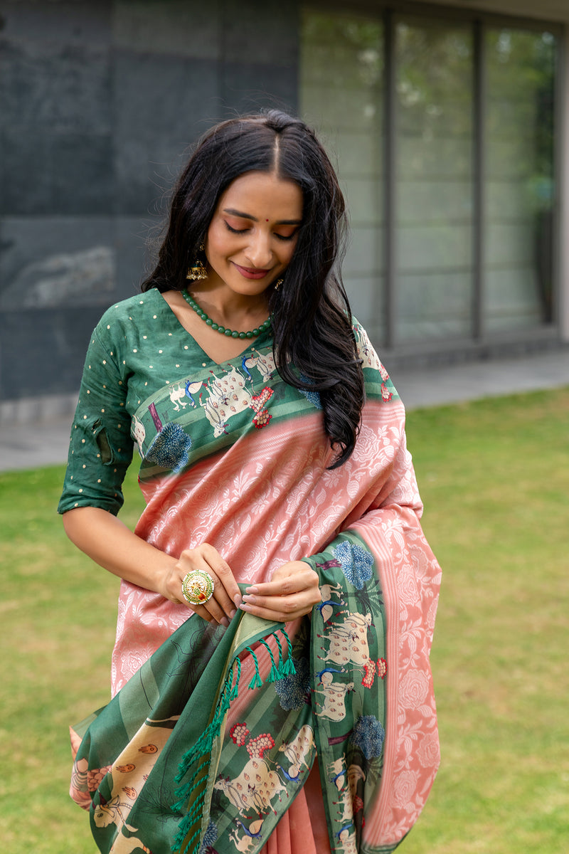 Radha Pichwai Grace Saree-Saree-Ekana Label