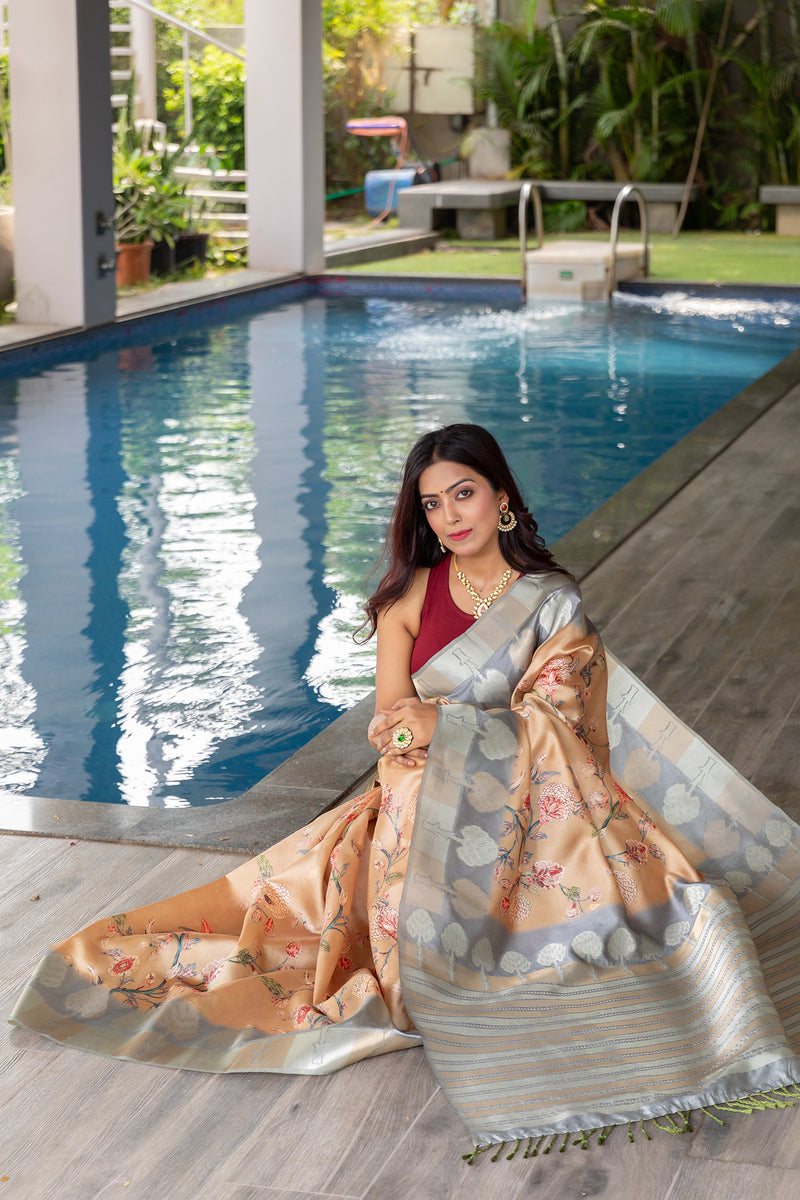 Viha Royal Kalamkari Saree-Saree-Ekana Label