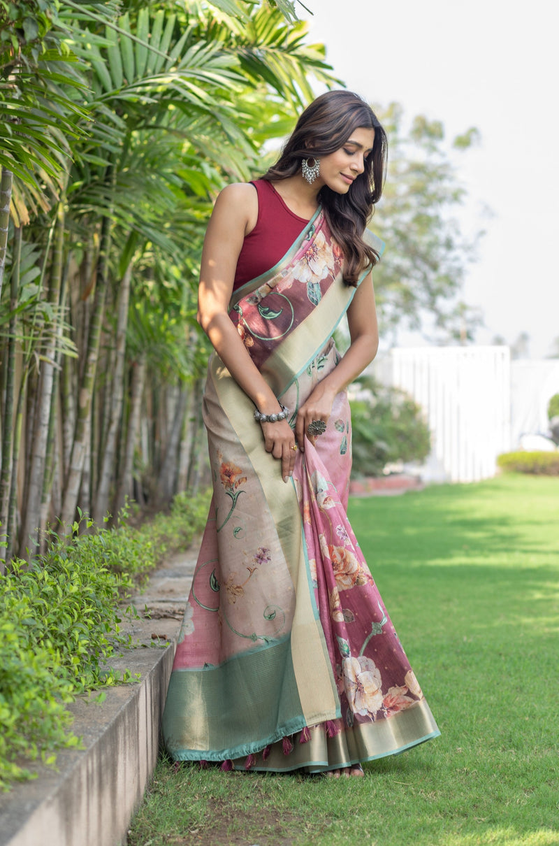 Shaan Ombre Orchid Saree-Saree-Ekana Label