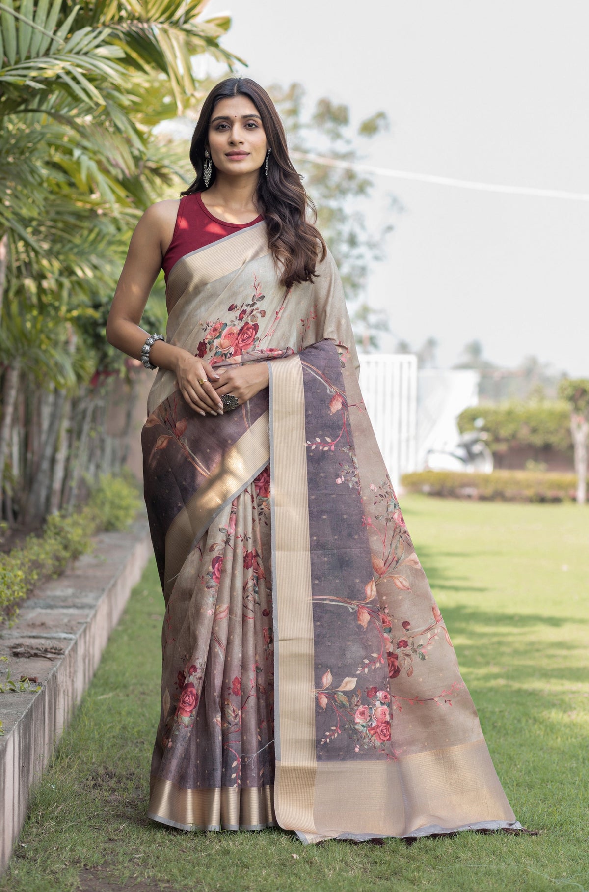 Saubhagya Ombre Phool Saree-Saree-Ekana Label