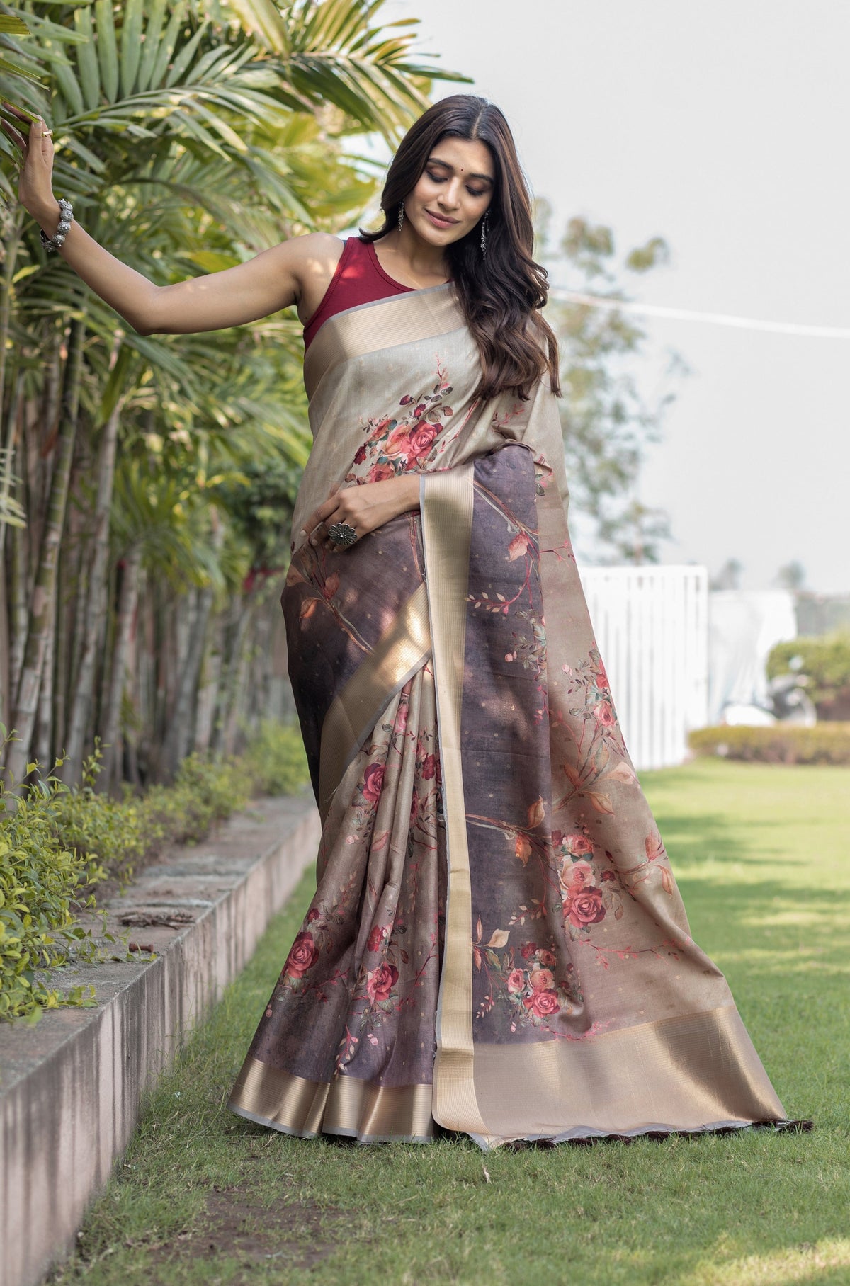 Saubhagya Ombre Phool Saree-Saree-Ekana Label