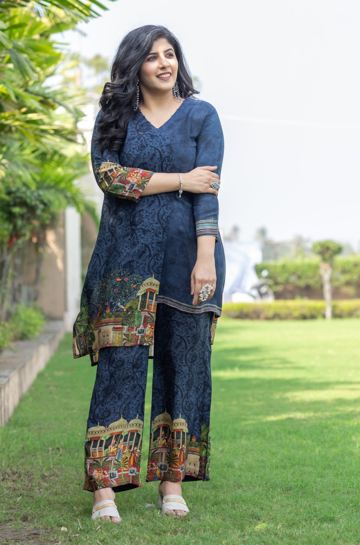 Nazia Blue Two-Sided Co-ord Set-Clothing-Ekana Label