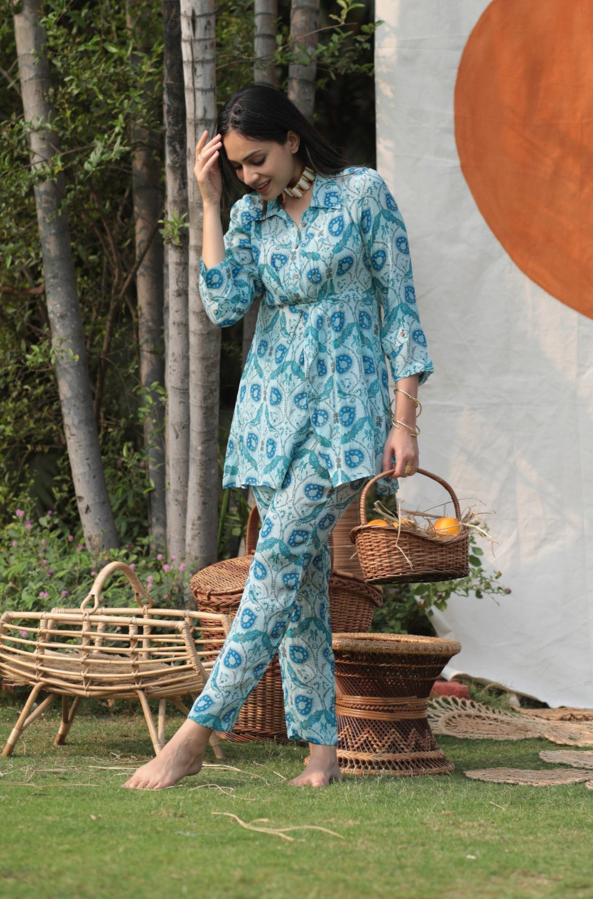 Heaven Blue Co-ord Set-Western-Ekana Label