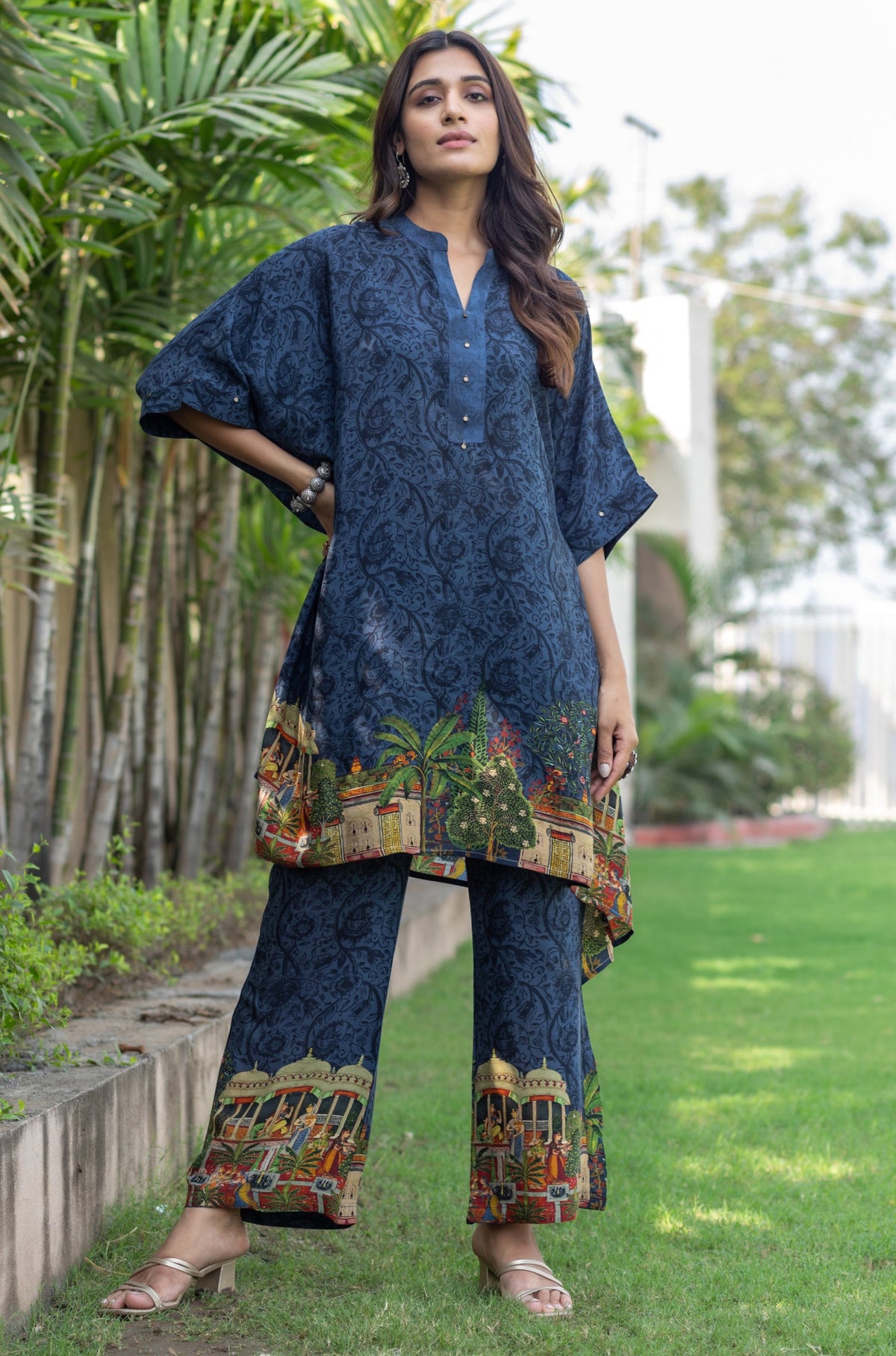 Apple Aqua Dream Kaftan Co-ord Set-Western-Ekana Label