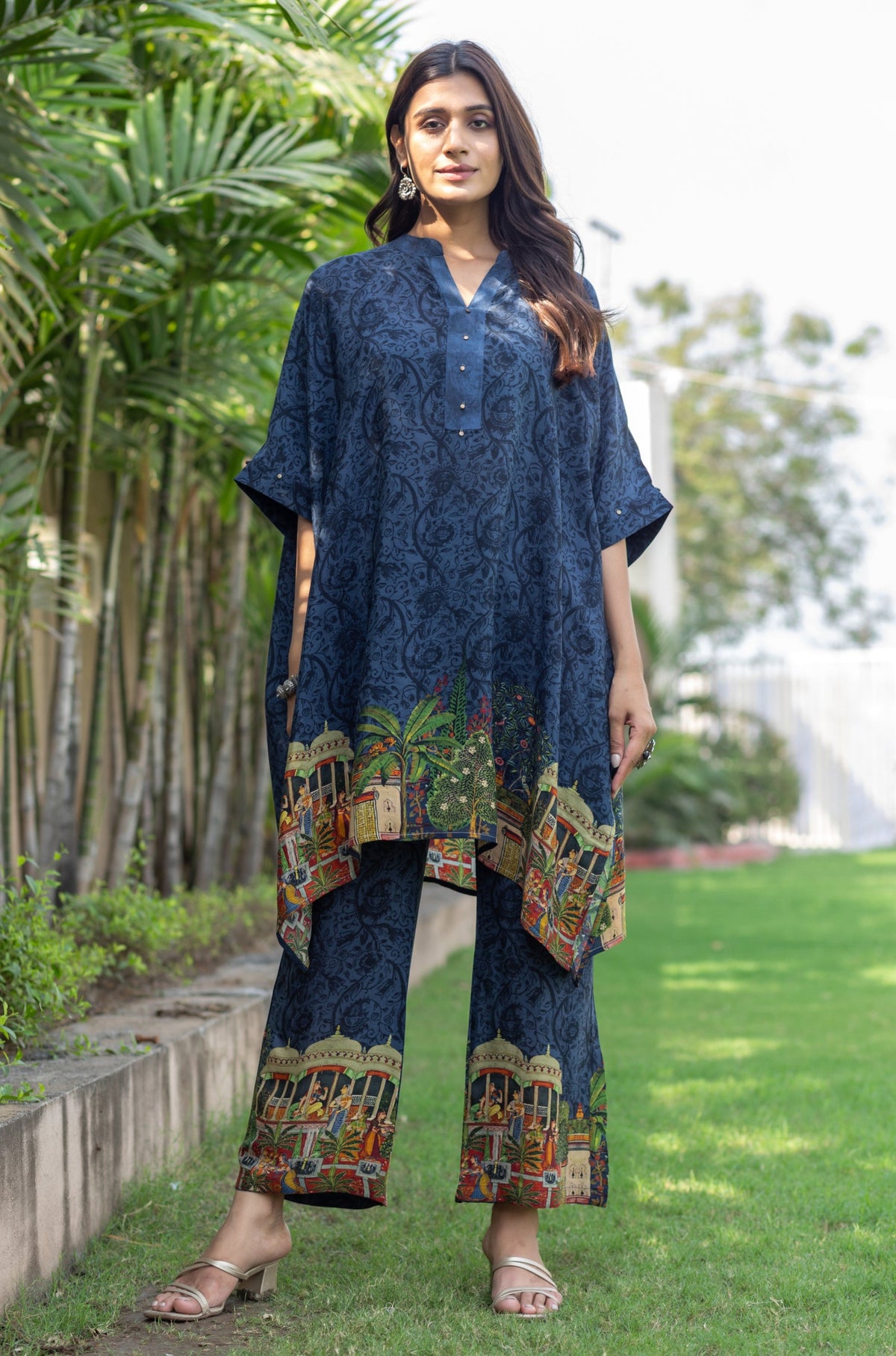 Apple Aqua Dream Kaftan Co-ord Set-Western-Ekana Label