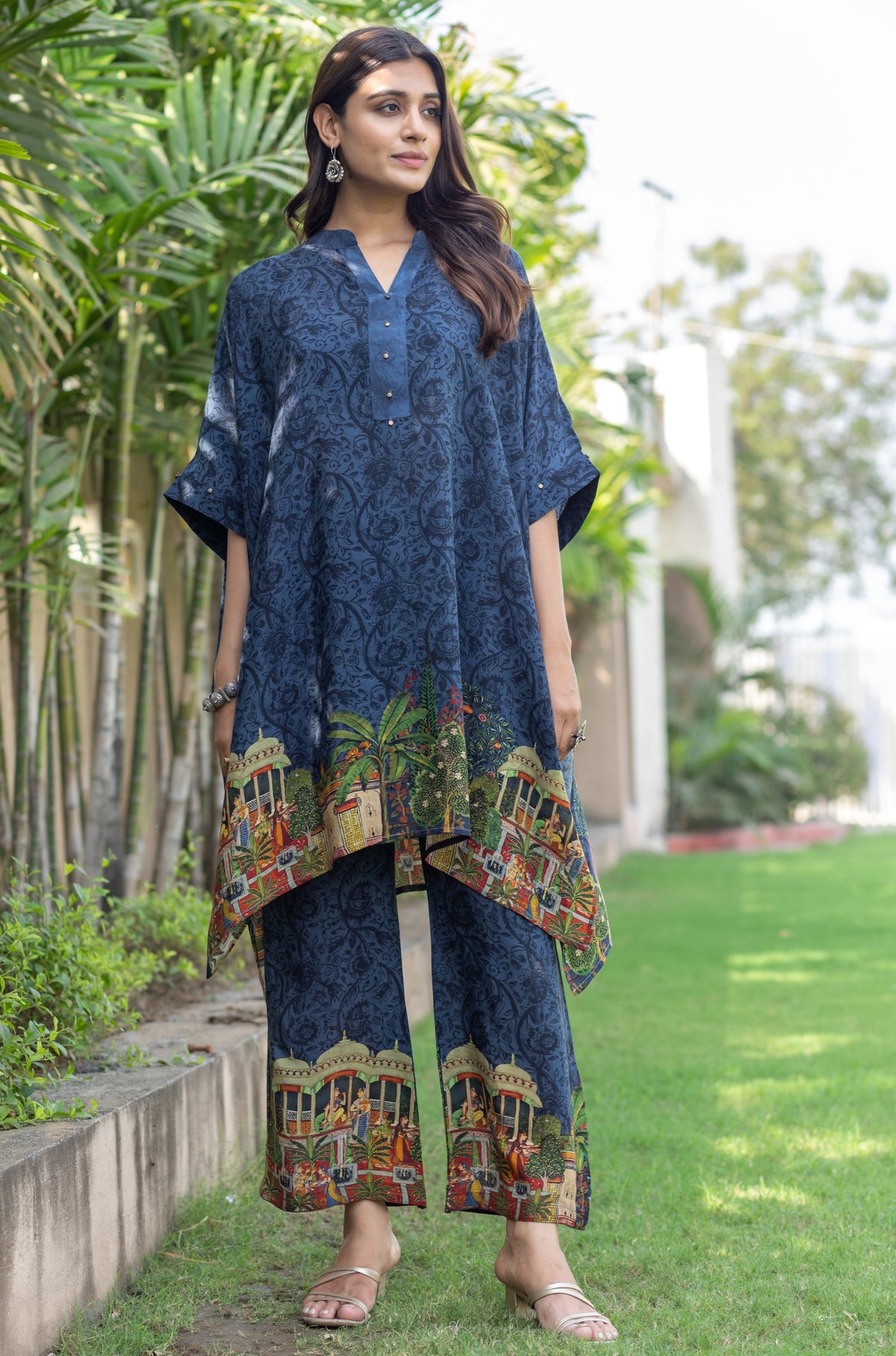 Apple Aqua Dream Kaftan Co-ord Set-Western-Ekana Label