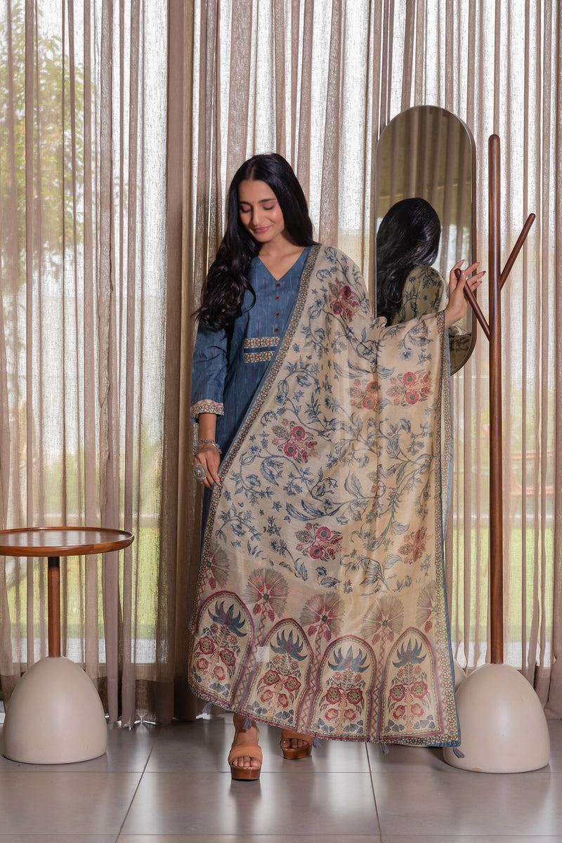 Chamak kalamakri Dupatta-Dupatta-Ekana Label