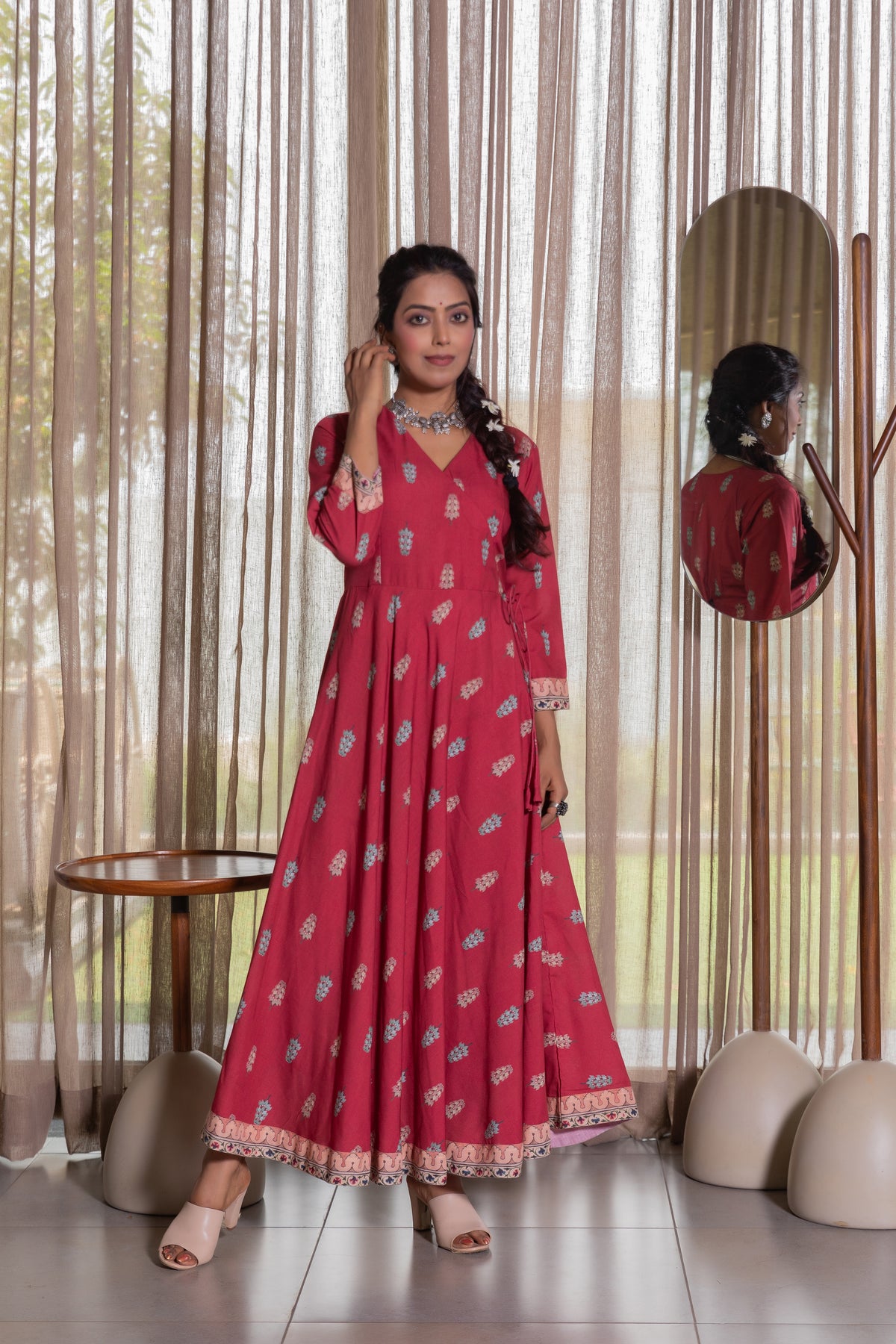 Nandini Angrakha Kurta With Dupatta-Gown With Dupatta-Ekana Label