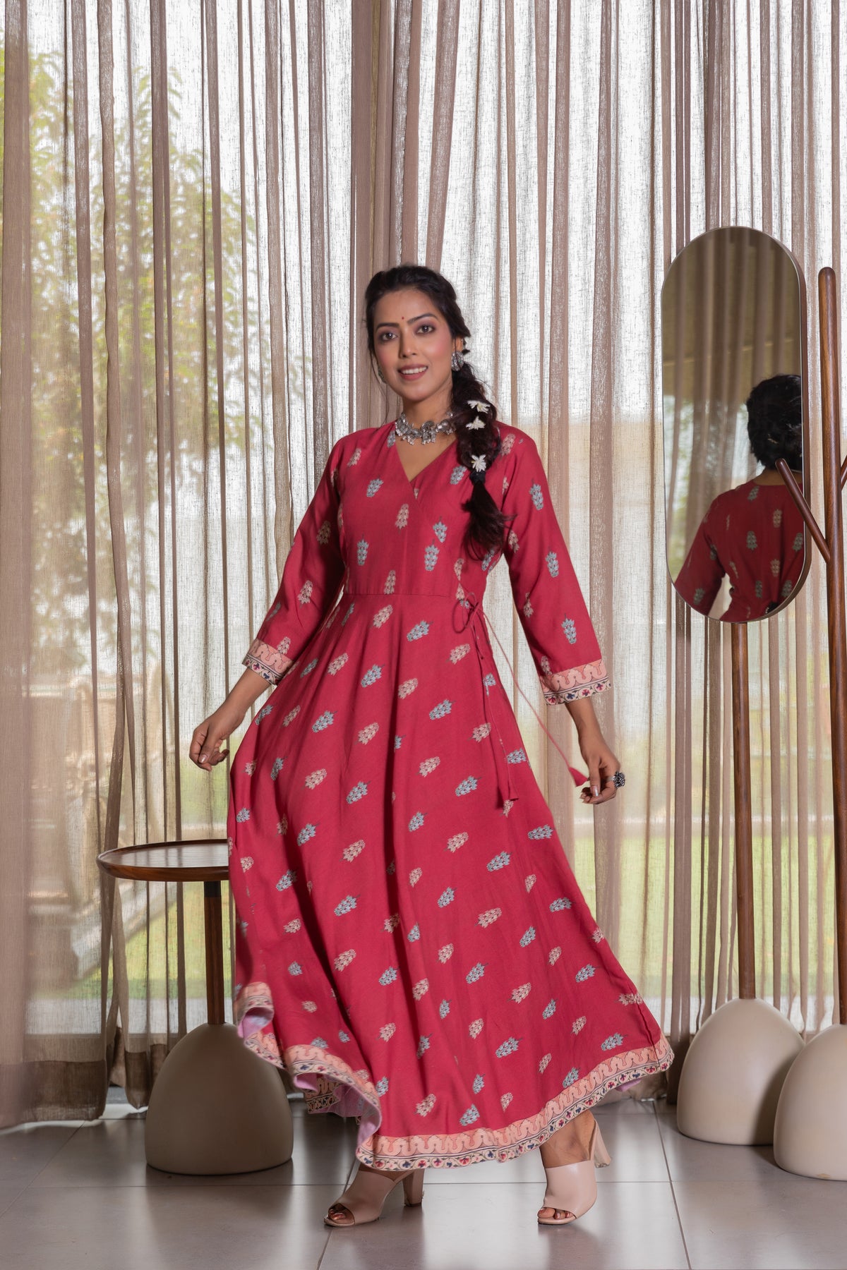 Nandini Angrakha Kurta With Dupatta-Gown With Dupatta-Ekana Label