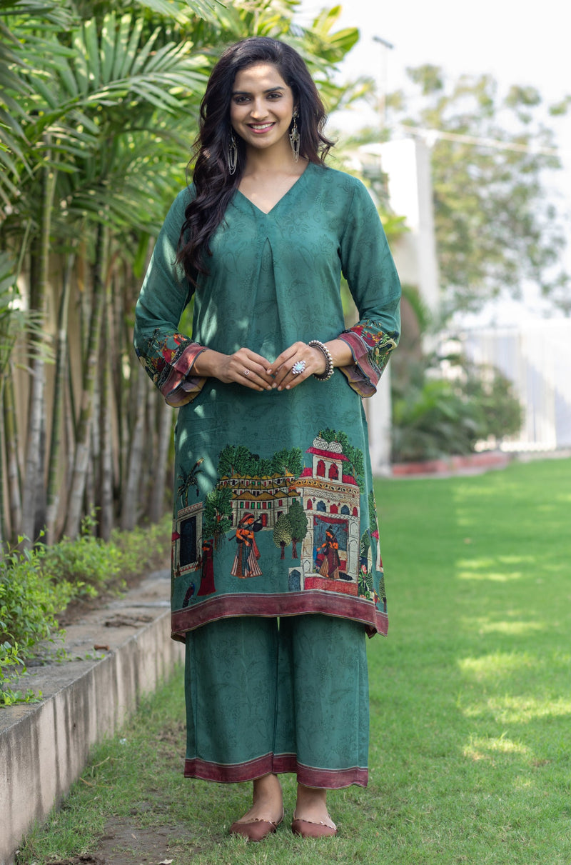 Ginger Green Co-ord Set-Western-Ekana Label