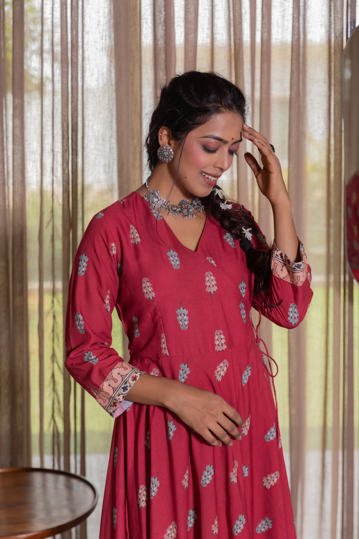 Nandini Angrakha Kurta With Dupatta-Gown With Dupatta-Ekana Label