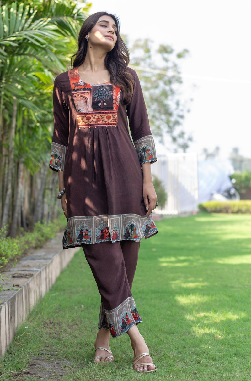 Hazelnut Patchwork Co-ord Set-Western-Ekana Label