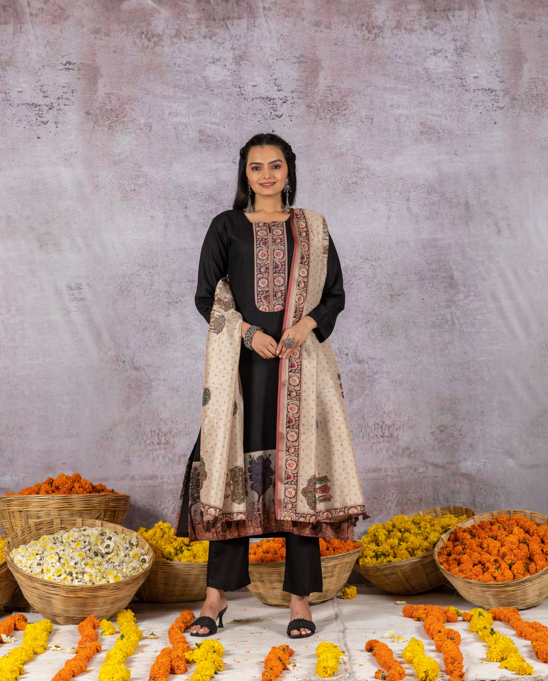 Jhansi Cream Dupatta-Dupatta-Ekana Label