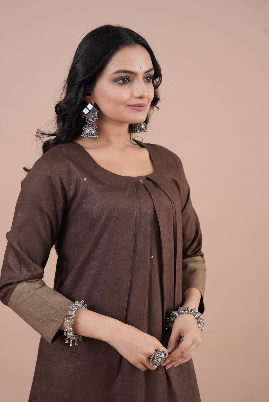 Mia Brown Rang Kurta Set-Kurta Set-Ekana Label