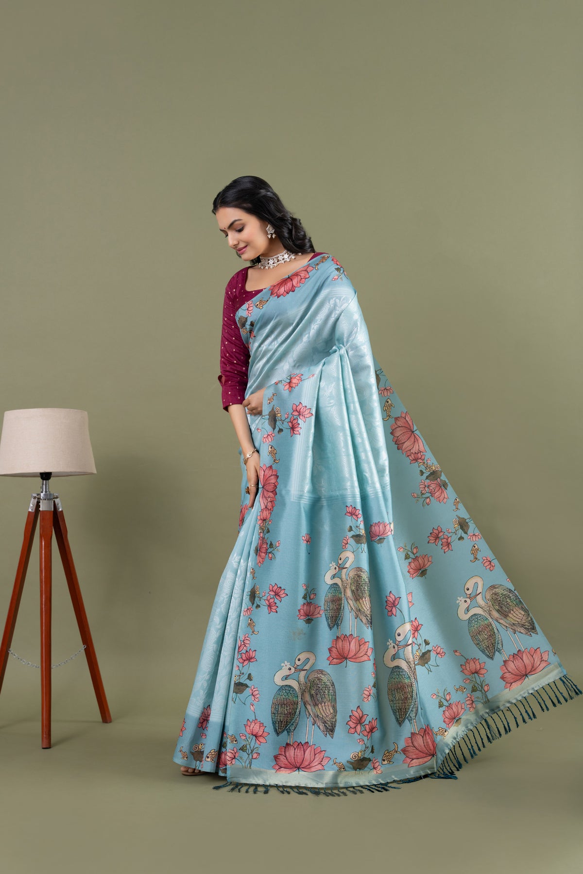 Rangini Sky Blue Pichwai Saree