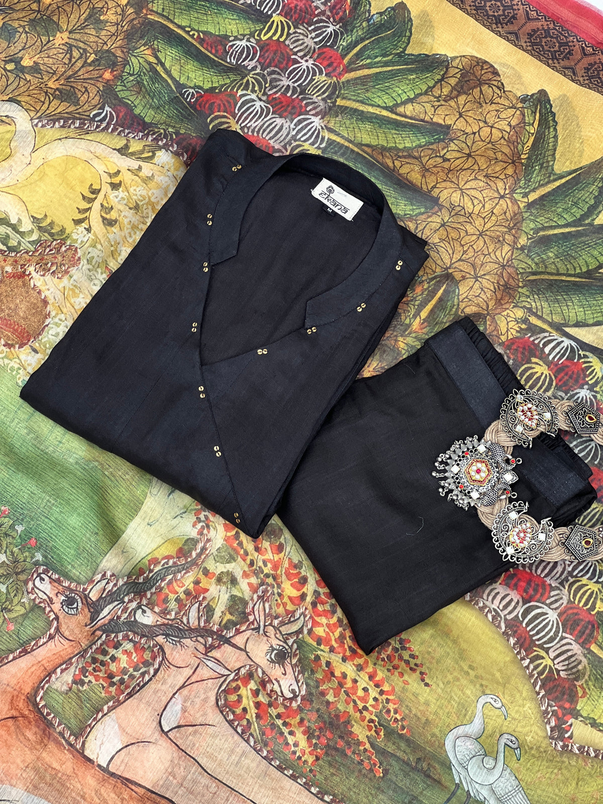 Molina Black Angrakha Suit Set