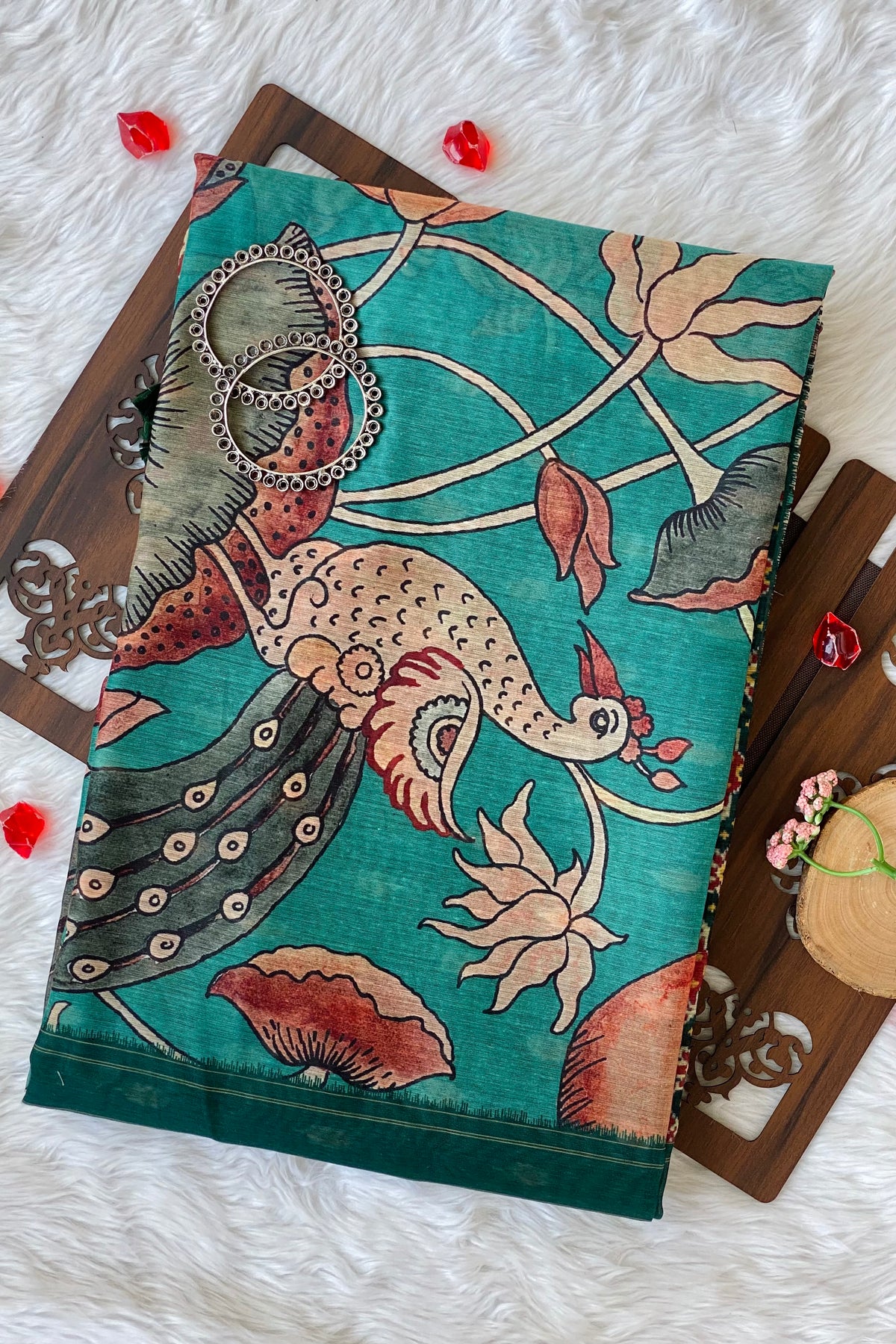 Mishka Peacock Kalamkari Saree