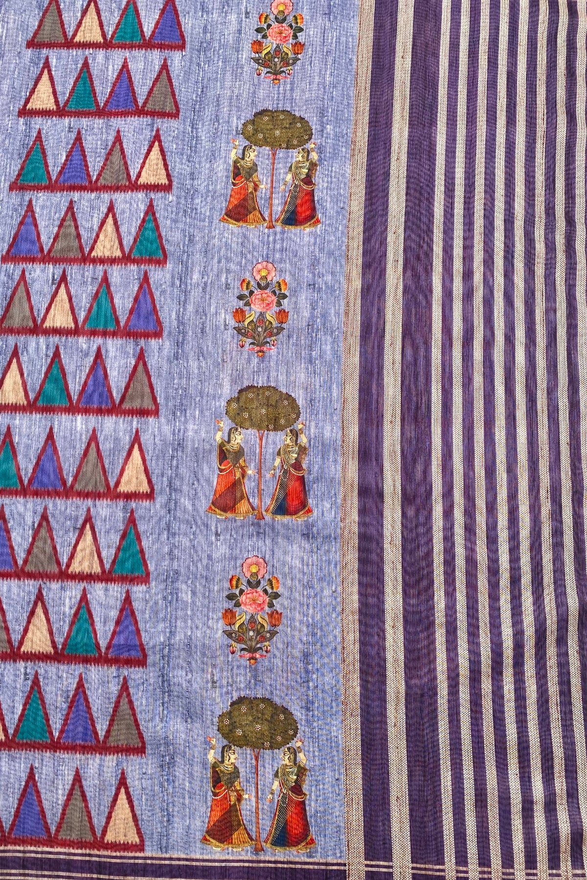 Purple Rajkumari Saree-Saree-Ekana Label