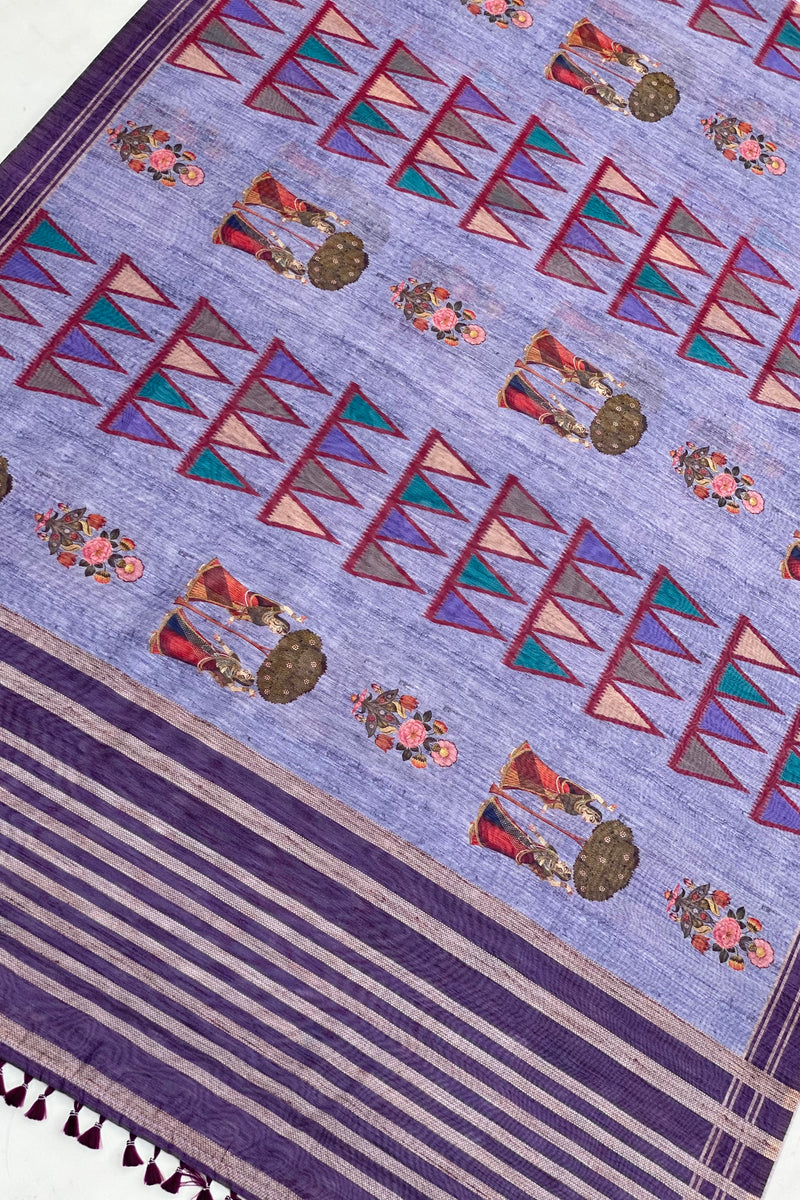 Purple Rajkumari Saree-Saree-Ekana Label