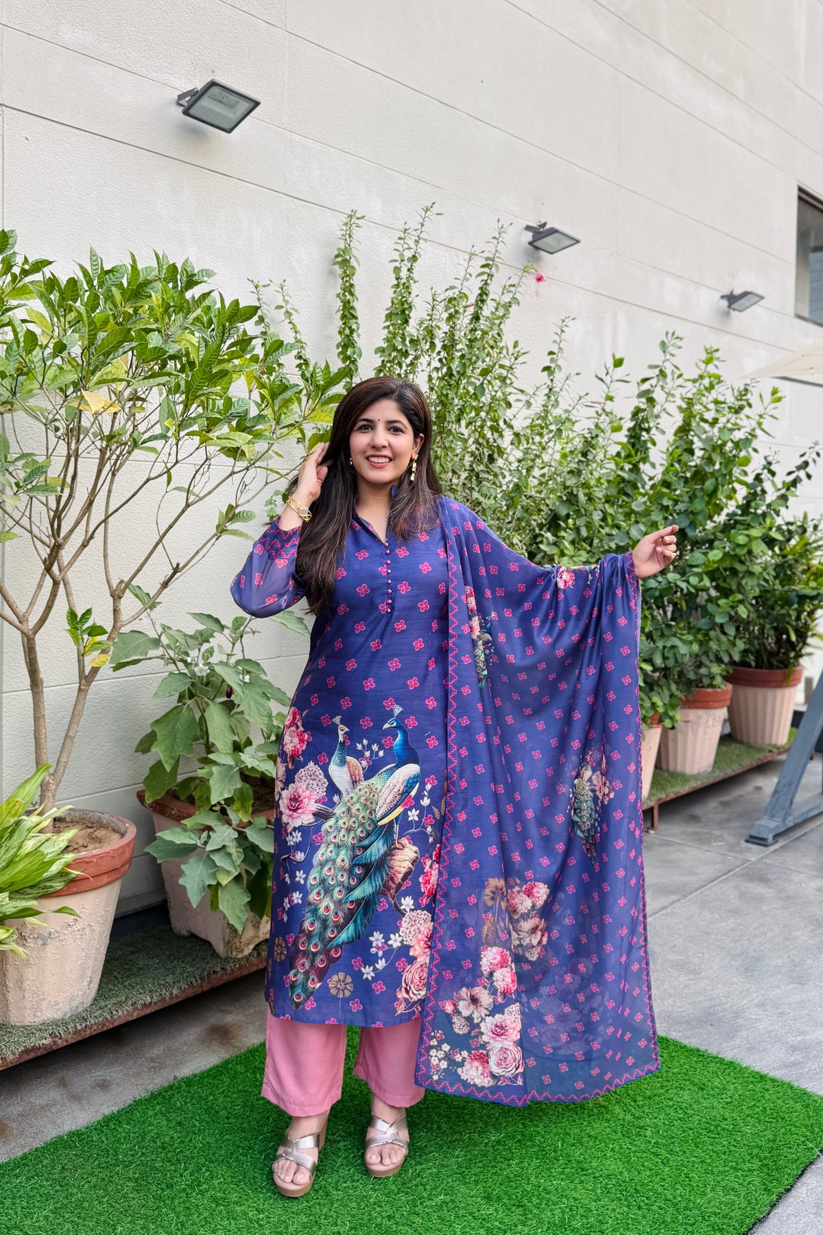 Pyaara Purple Peacock Dupatta