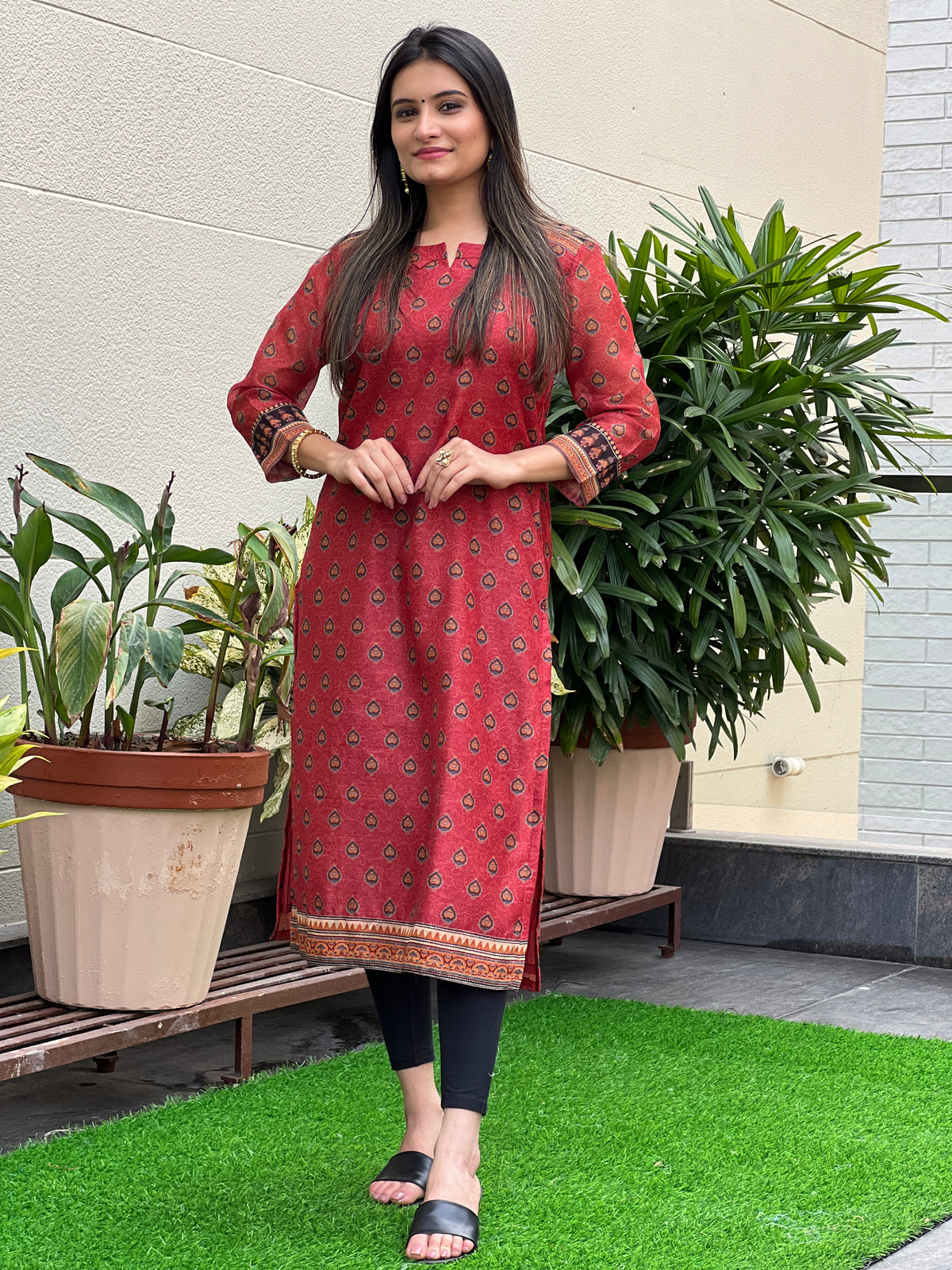 Simar Ajrakh Suit-Kurta Set-Ekana Label