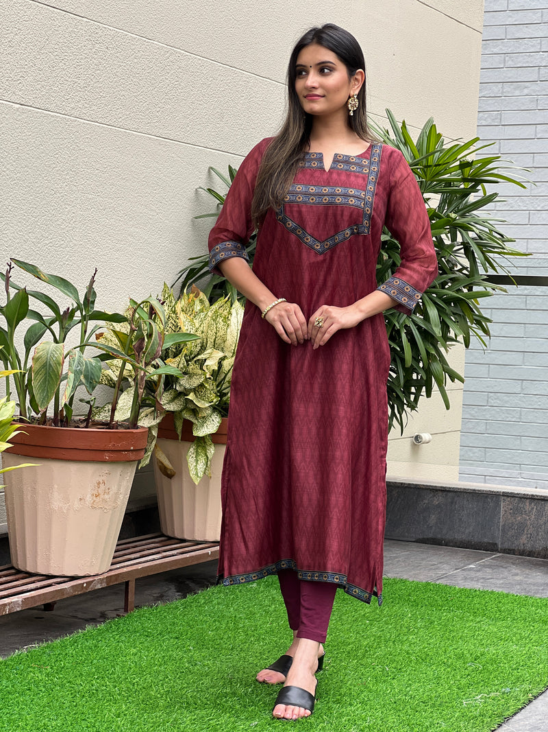 Sheeba Ajrakh Kalamkari Suit-Kurta Set-Ekana Label