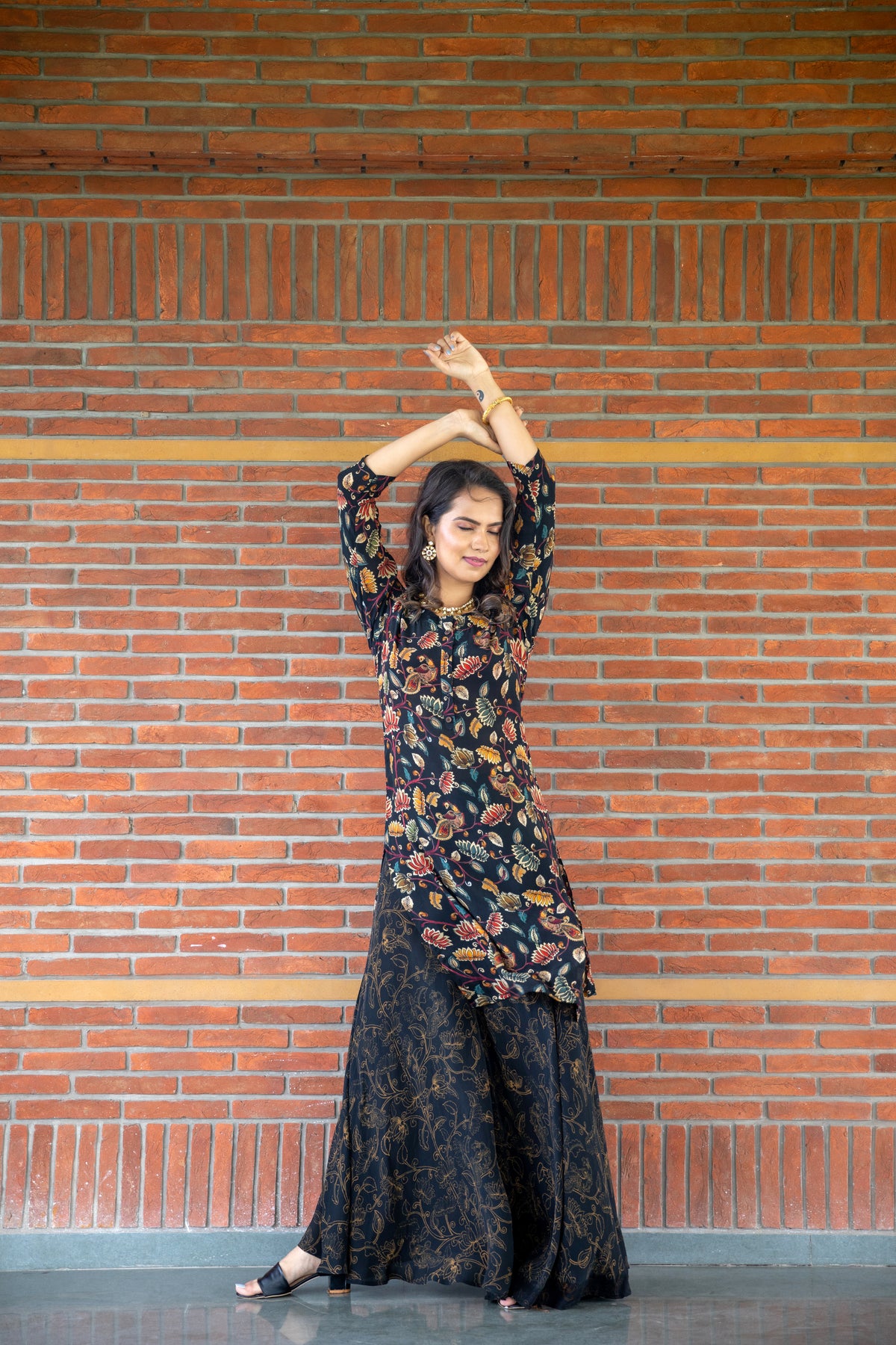 Luna Kalamkari Palazzo Set-Clothing-Ekana Label