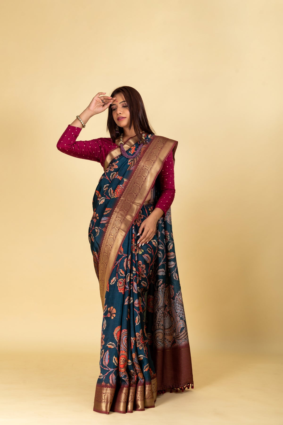 Amaira Kalamkari Saree-Saree-Ekana Label