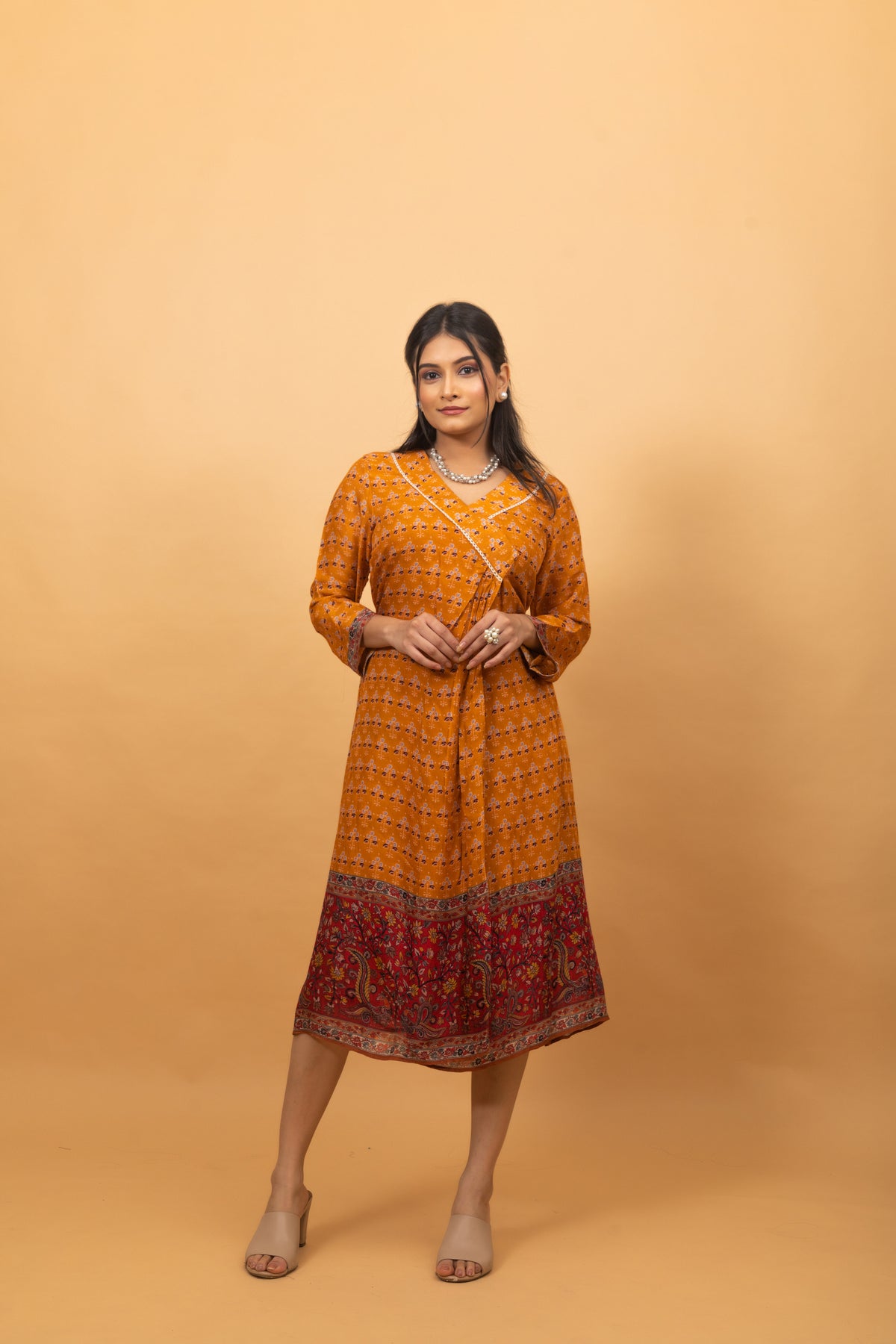 Honey Kalamkari Dress-Dresses-Ekana Label