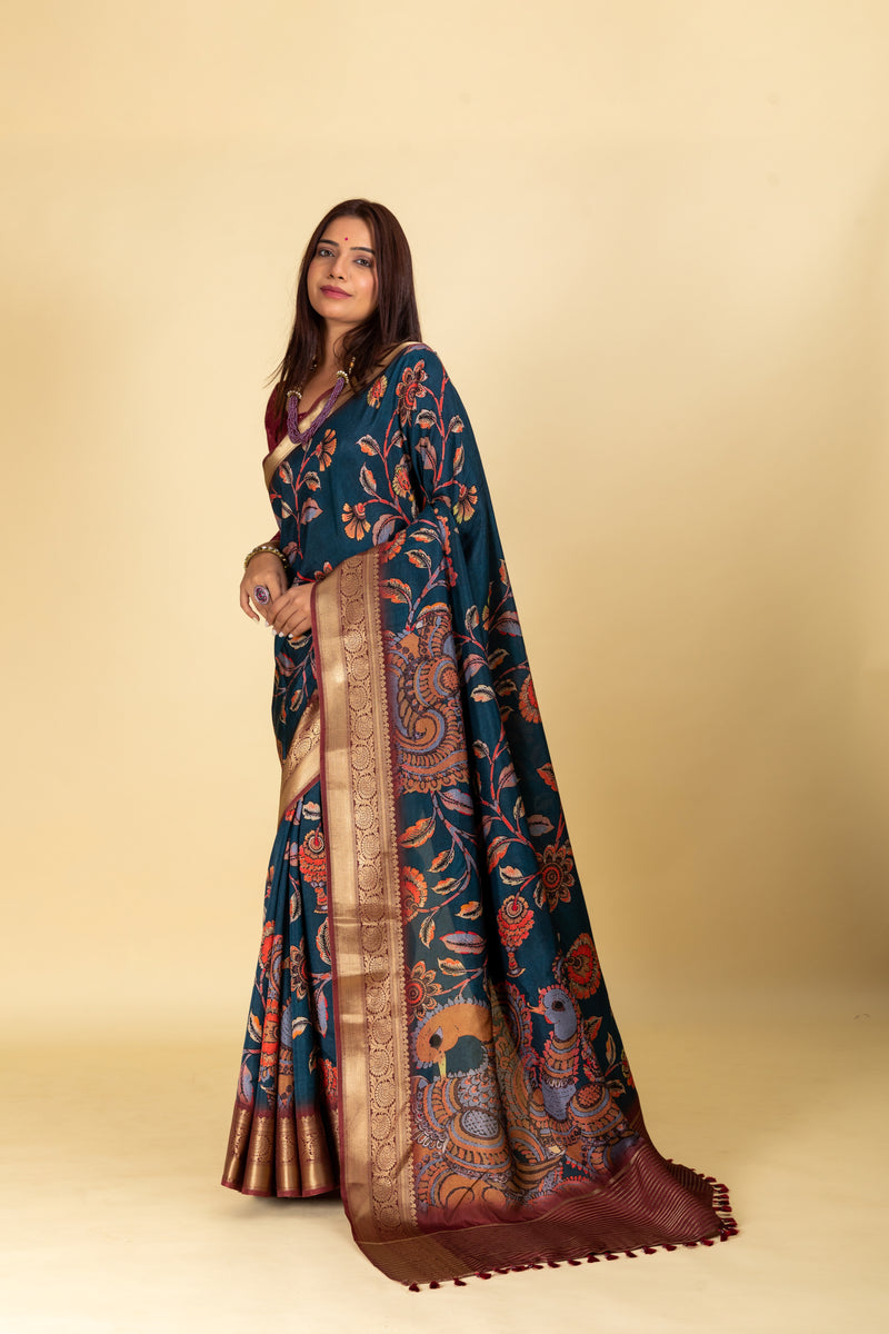 Amaira Kalamkari Saree-Saree-Ekana Label