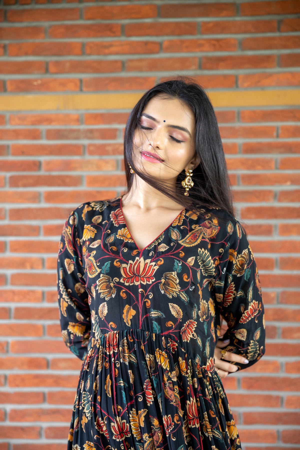 Luna kalamkari Three Piece Set-Clothing-Ekana Label