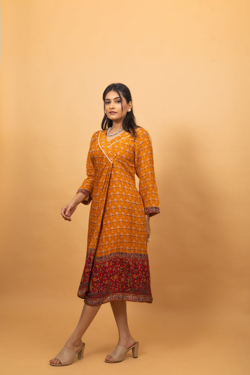 Honey Kalamkari Dress-Dresses-Ekana Label