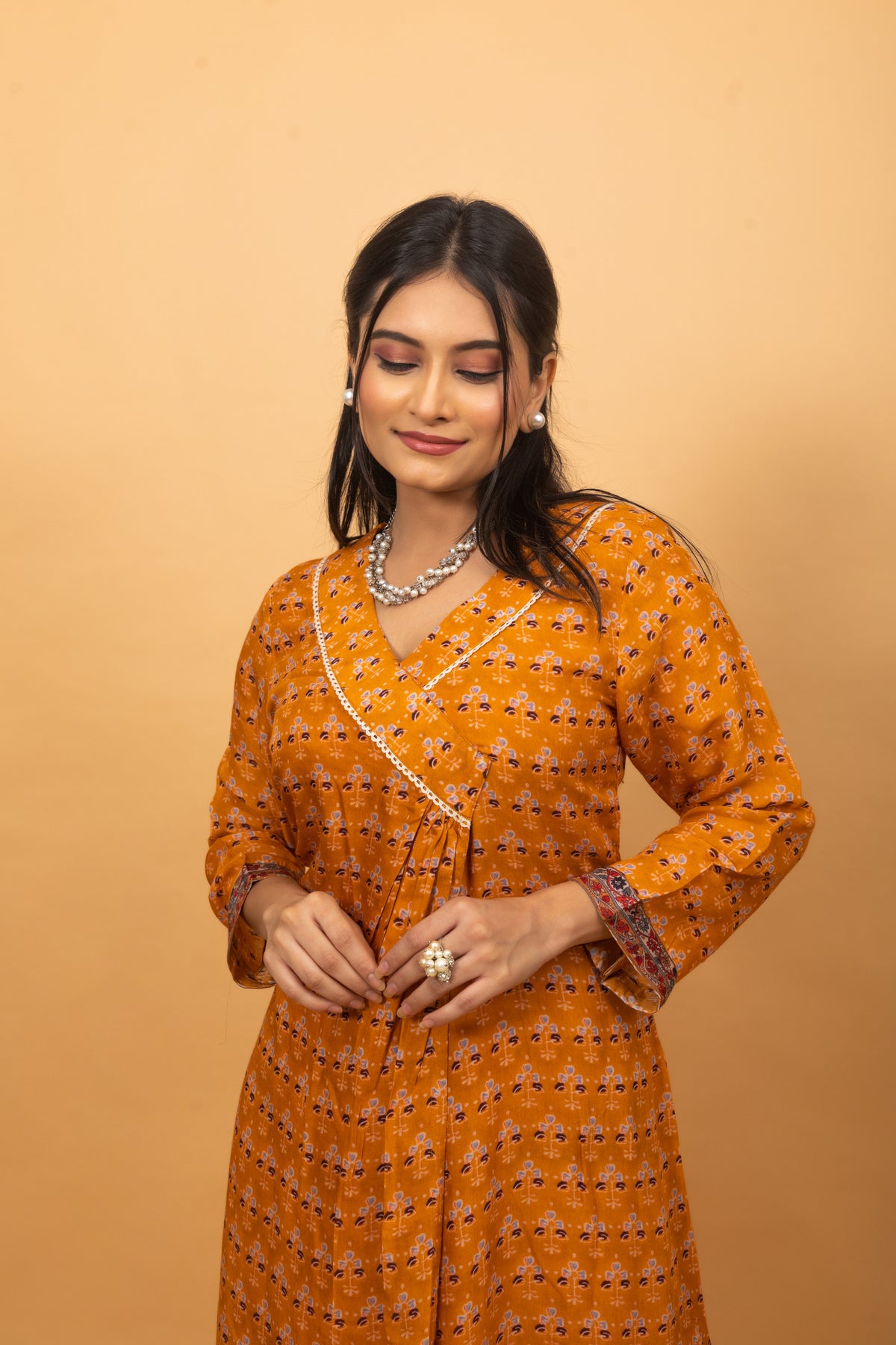 Honey Kalamkari Dress-Dresses-Ekana Label