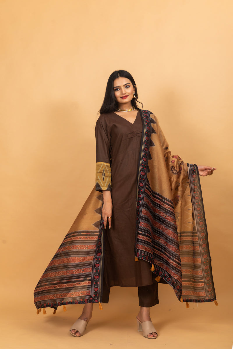 Mustard Srini Pichwai Dupatta-Clothing-Ekana Label